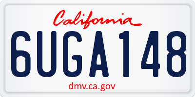CA license plate 6UGA148