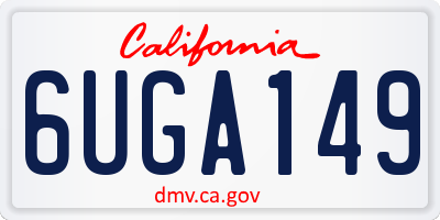 CA license plate 6UGA149