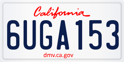 CA license plate 6UGA153