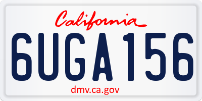 CA license plate 6UGA156