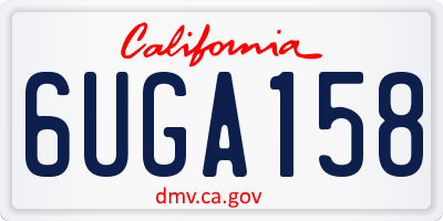CA license plate 6UGA158