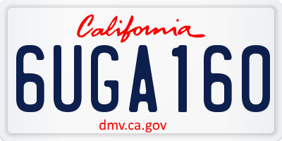 CA license plate 6UGA160