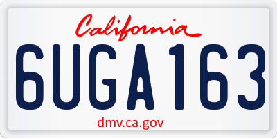 CA license plate 6UGA163