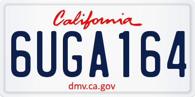 CA license plate 6UGA164