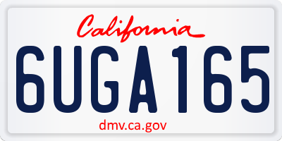 CA license plate 6UGA165