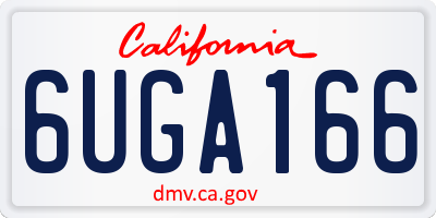 CA license plate 6UGA166