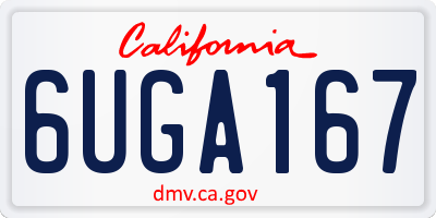CA license plate 6UGA167