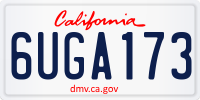 CA license plate 6UGA173