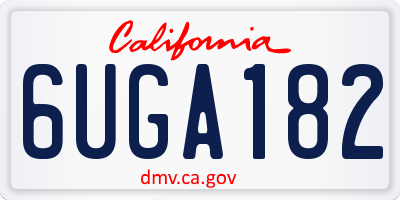 CA license plate 6UGA182