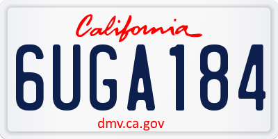 CA license plate 6UGA184