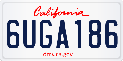 CA license plate 6UGA186