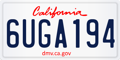 CA license plate 6UGA194