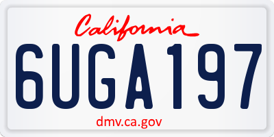 CA license plate 6UGA197