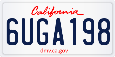 CA license plate 6UGA198