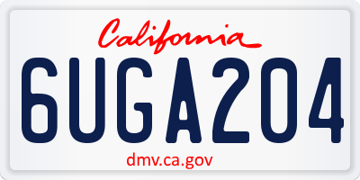 CA license plate 6UGA204