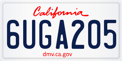 CA license plate 6UGA205
