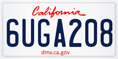 CA license plate 6UGA208