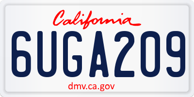 CA license plate 6UGA209