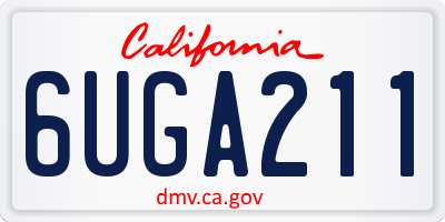 CA license plate 6UGA211