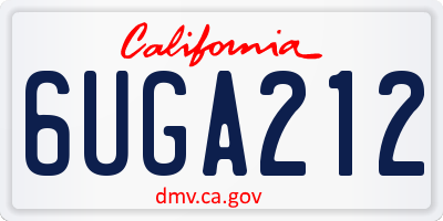 CA license plate 6UGA212