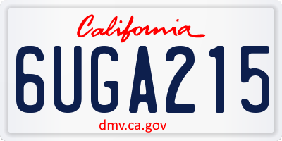 CA license plate 6UGA215