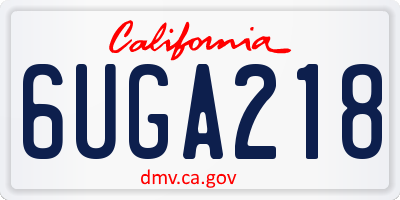 CA license plate 6UGA218