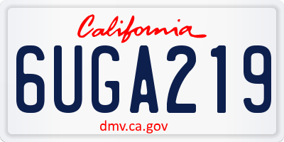 CA license plate 6UGA219