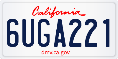 CA license plate 6UGA221