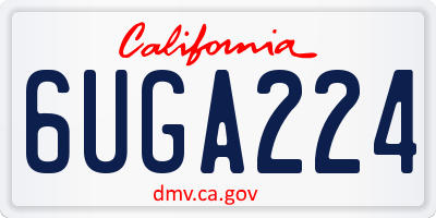 CA license plate 6UGA224
