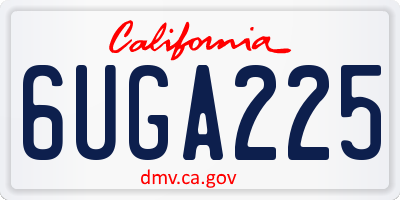 CA license plate 6UGA225