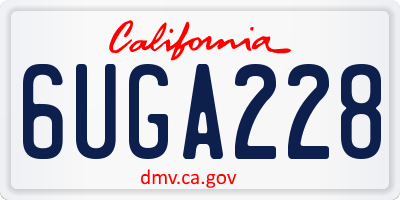 CA license plate 6UGA228