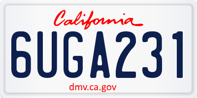 CA license plate 6UGA231