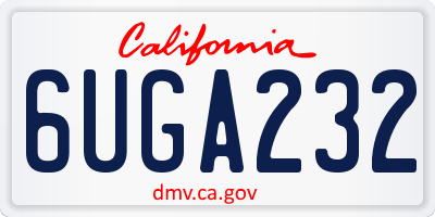 CA license plate 6UGA232