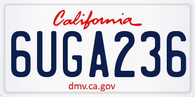 CA license plate 6UGA236