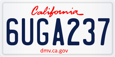 CA license plate 6UGA237