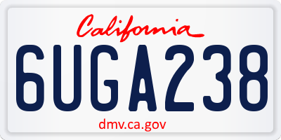 CA license plate 6UGA238