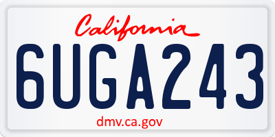 CA license plate 6UGA243