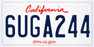 CA license plate 6UGA244