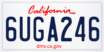 CA license plate 6UGA246