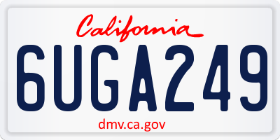 CA license plate 6UGA249