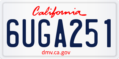 CA license plate 6UGA251