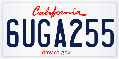CA license plate 6UGA255
