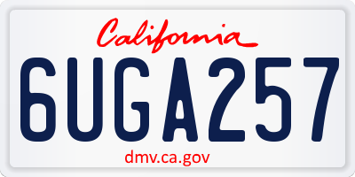 CA license plate 6UGA257