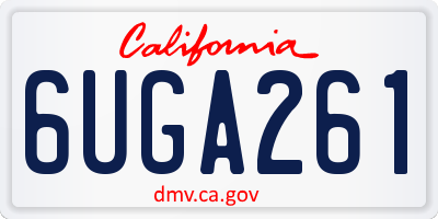 CA license plate 6UGA261