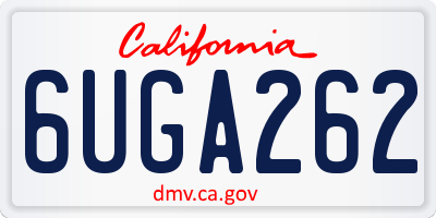 CA license plate 6UGA262