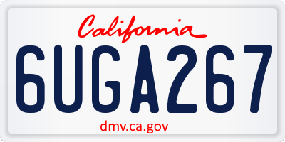 CA license plate 6UGA267