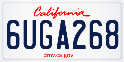 CA license plate 6UGA268