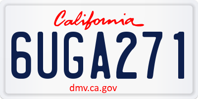 CA license plate 6UGA271