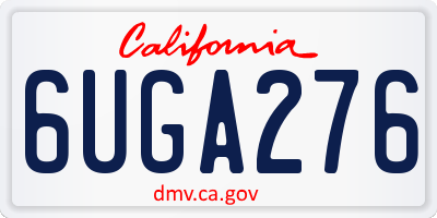 CA license plate 6UGA276