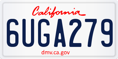 CA license plate 6UGA279